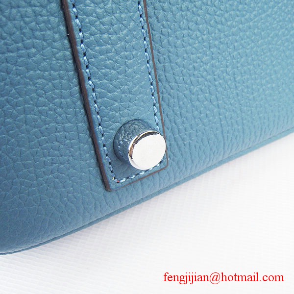 Hermes Birkin 35cm Tendon Veins Leather Bag Blue Silver Hardware Hermes Birkin 35cm Tendon Veins Leather Bag Blue Silver Hardware